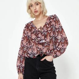 Cover Story Brown Printed Top-image-96