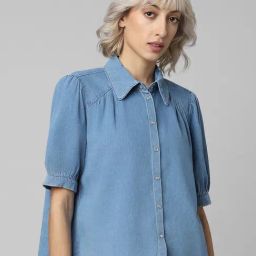 Only Blue Cotton Regular Fit Shirt-picture-21