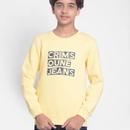 Crimsoune Club Kids Cream Graphic Print Full Sleeves Sweatshirt-image-12