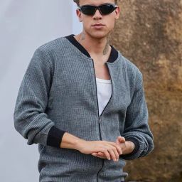 Campus Sutra Grey Regular Fit Bomber Jacket-picture-44
