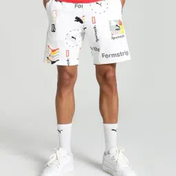Puma White Cotton Regular Fit Printed Sports Shorts-image-94