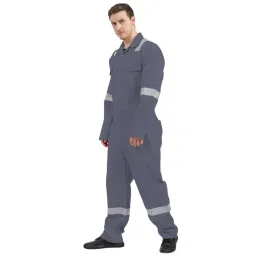 Numode Coverall Boiler Suit Industrial High Visibility Grey with Full Sleeve for Men Size XL, NM10008-image-3
