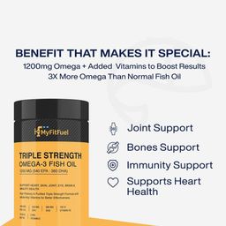 MyFitFuel Triple Strength Omega 3 Fish Oil 1200mg With Vitamins-120 Softgels Capsule image 2