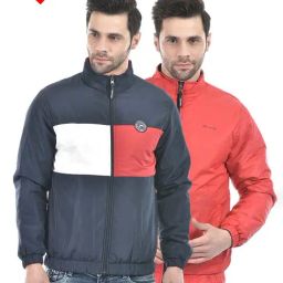 Lawman Pg3 Navy & Red Regular Fit Cotton Reversible Jacket-4