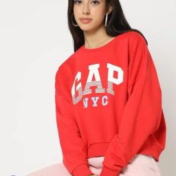 GAP Red Cotton Printed Long Sleeves Sweatshirt-image-1