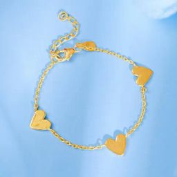 GIVA 925 Sterling Silver Golden Triple Heartbeat Kids Bracelet-picture-45
