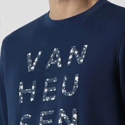 Van Heusen Navy Slim Fit Printed Sweatshirt image 4