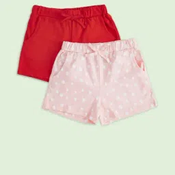 Pantaloons Junior Red & Peach Cotton Printed Shorts (Pack of 2)-image-13