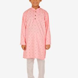 Pro-Ethic Style Developer Kids Light Pink & White Printed Full Sleeves Kurta with Pyjamas-picture-30