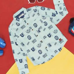 Pantaloons Junior Blue Cotton Printed Full Sleeves Shirt-image-115