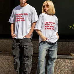 Peach Unisex Pack of 2 Printed Round Neck Bio Finish Oversized T-shirt-image-86