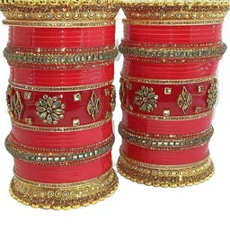 SGN fashion Red Plastic Bangles-picture-29