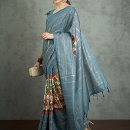 Mitera Kalamkari Printed Block Print Saree image 5