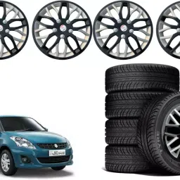 Auto Pearl ViBS18 R14 35.56 cm (14 Inch) PPress Type Wheel Hubcap with Retention Ring Glossy Black Red Strip Wheel Cover for Maruti Swift Dzire VXI (Set of 4)-image-99