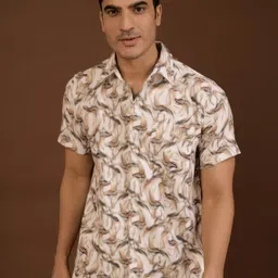 BAESD Men Standard Spread Collar Abstract Printed Polycotton Casual Shirt-image-36