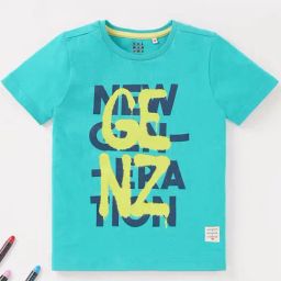 Ed-a-Mamma Kids Blue Cotton Printed T-Shirt-picture-38