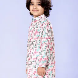 KiddoPanti Boys Geometric Printed Kurta image 4