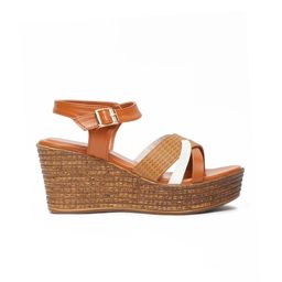 Bruno Manetti Textured Open Toe Wedges With Buckles image 5