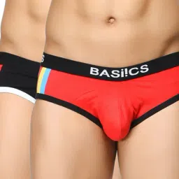 BASIICS by La Intimo Red & Black Striped Briefs (Pack of 2)-image-62