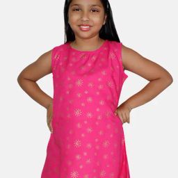 Kiddopanti Kids Pink Printed Kurta-image-51