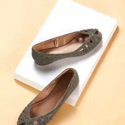 Forever Glam by Pantaloons Women's Golden Peeptoe Shoes-image-14