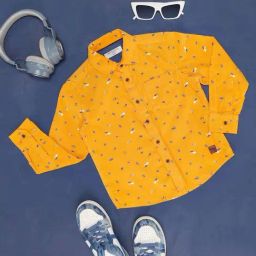 Pantaloons Junior Yellow Cotton Printed Full Sleeves Shirt-image-116
