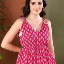 Stylum Floral Print Cotton Peplum Crop Top-image-77