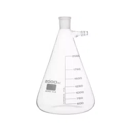 Abgil 2000ml Borosilicate Glass Bold Neck Heavy Wall Filtration Flask with Tubulation and Interchangeable Joint ABG1501-10