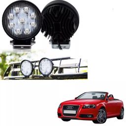 Cartronics Waterproof 9 LED Round Fog Light with Mounting Brackets for Audi A3 Cabriolet-57