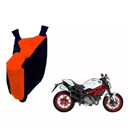 Auto Pearl Waterproof Two Wheeler Cover For Ducati Monster 796 S2R (Orange & Blue)-image-31