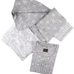 DUMMY SHAPE Ethnic Motifs Printed Straight Kurta With Trouser And Dupatta image 4