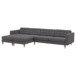 ikea landskrona 5-seat sofa, with chaise longues/Gunnared dark grey/wood-picture-0