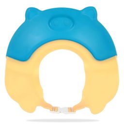Bembika Baby Shower Cap For Washing Hair Soft Bathing Baby Shower Cap For Eye & Ear Protection   Piggy Blue-image-5