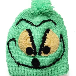 MayRa Knits Monster Detailed Hand Knitted Bobble Cap - Green-picture-22