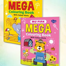 Set of 2 Mega Colouring Books | My Pink Mega Colouring Book and My Yellow Mega Colouring Book | A Dynamic Duo of Delightful Coloring Books -English-15