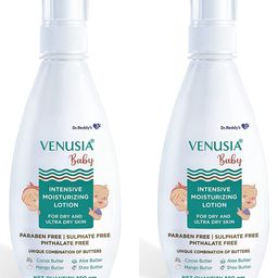 Dr Reddy's Venusia Baby Intensive Moisturizing Lotion | For Dry and Ultra Dry Skin | Paraben FreeSulphate FreePhalate Free | Contains Cocoa Aloe Mango & Shea Butters 300 g x Pack of 2-image-83