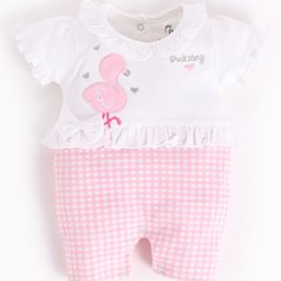 BABY GO Cotton Half Sleeves Duck  Detailed  Romper - Pink-image-61