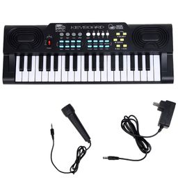 Intern INT-KB-3701, 37 Keys Portable Mini Piano Keyboard with Microphone and 5V DC Power Adapter (Black)-image-60