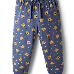 Babyhug Cotton Knit Full Length Lounge Pant With Tiger Print - Navy Blue-picture-7