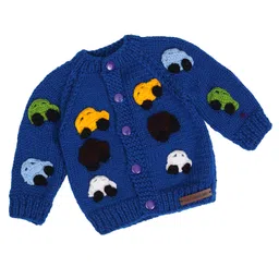 The Original Knit Knit Full Sleeves Cars Embroidered Sweater - Navy Blue-picture-23