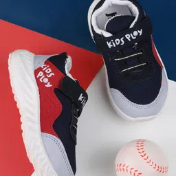 Jazzy Juniors KIds Play Text Designed Velcro Closure Sneakers - Navy-picture-28