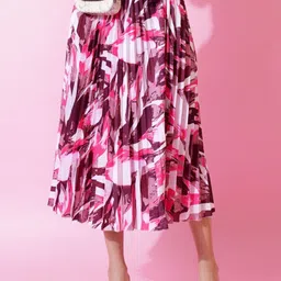 ZWERLON Printed Pleated Midi Skirt-picture-6