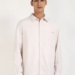Calvin Klein Jeans Men Relaxed Fit Spread Collar Vertical Striped Cotton Casual Shirt-image-97