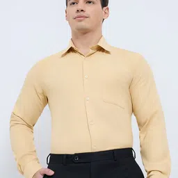Raymond Structure Patterned Printed Pure Cotton Cutaway Collar Formal Shirt-7