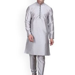 READYON Men Solid Kurta with Trousers-13
