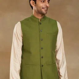 Fabindia Cotton Woven Nehru Jacket-25