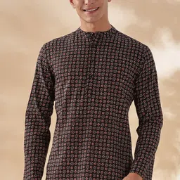 Anouk Ethnic Motifs Printed Mandarin Collar Cotton Short Kurta-image-61