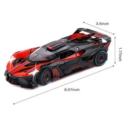 Magicwand 1:24 Scale Die-Cast Bugattti Bolidewith 4 Openable Doors,Pull Back Action,Lights,Music & Working Horn & Smoke image 3