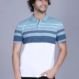 HARBOR N BAY Men Striped Polo Collar Cotton T-shirt-picture-8