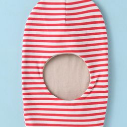 Ben Benny Interlock Knit Reversible Monkey Cap With Stripe Red & White - Diameter 10.5 cm image 4
